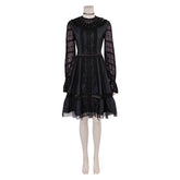 Movie Beetlejuice 2 (2024) Lydia Deetz Musical Black Dress Outfits Cosplay Costume Halloween Carnival Suit